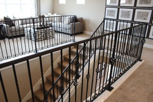 Interior stair with basket iron bars
