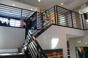 Contemporary Steel system with dark finish