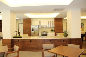 Custom Kitchen with Cherry Wall Treatment